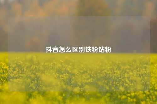 抖音怎么区别铁粉钻粉