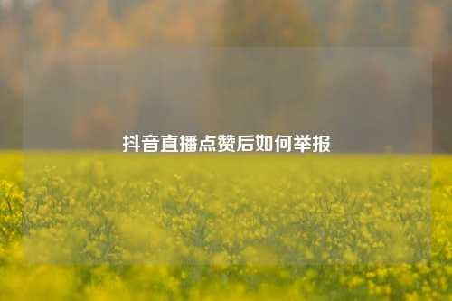 抖音直播点赞后如何举报