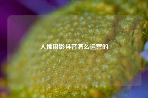 人像摄影抖音怎么运营的