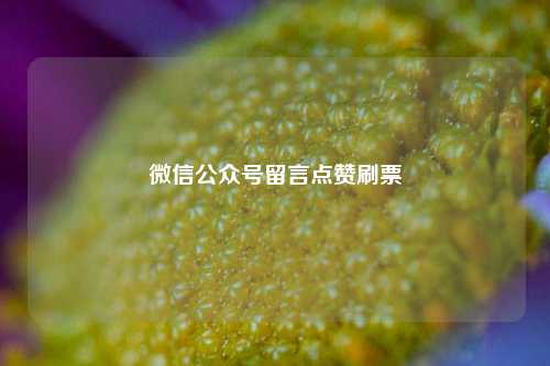 微信公众号留言点赞刷票